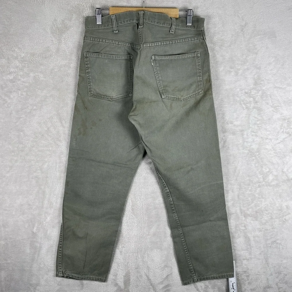 Vintage 60s Big E Levis Slim Fit Jeans Mens 31x27 All Cotton Green TALON White